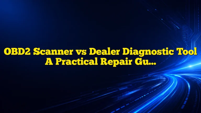 OBD2 Scanner vs Dealer Diagnostic Tool A Practical Repair Guide