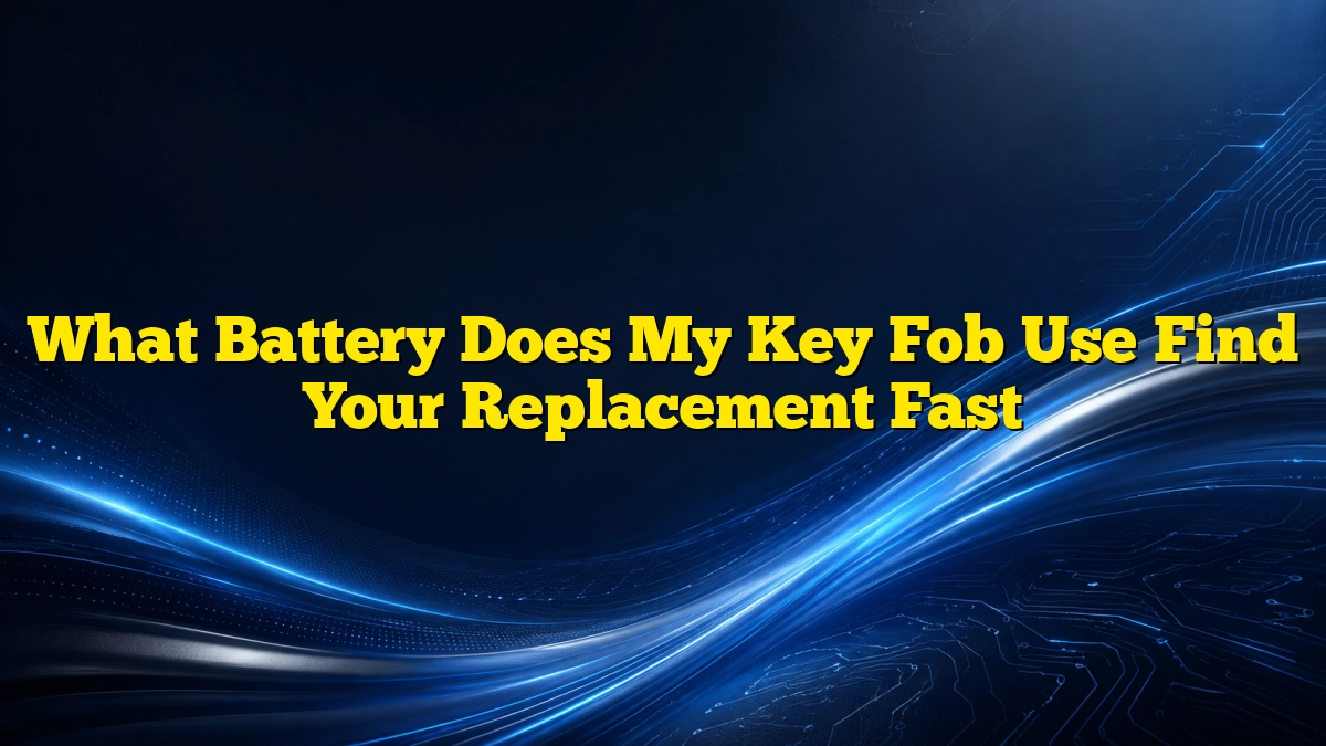 What Battery Does My Key Fob Use Find Your Replacement Fast