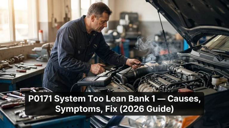 P0171 System Too Lean Bank 1 — Causes, Symptoms, Fix (2026 Guide)