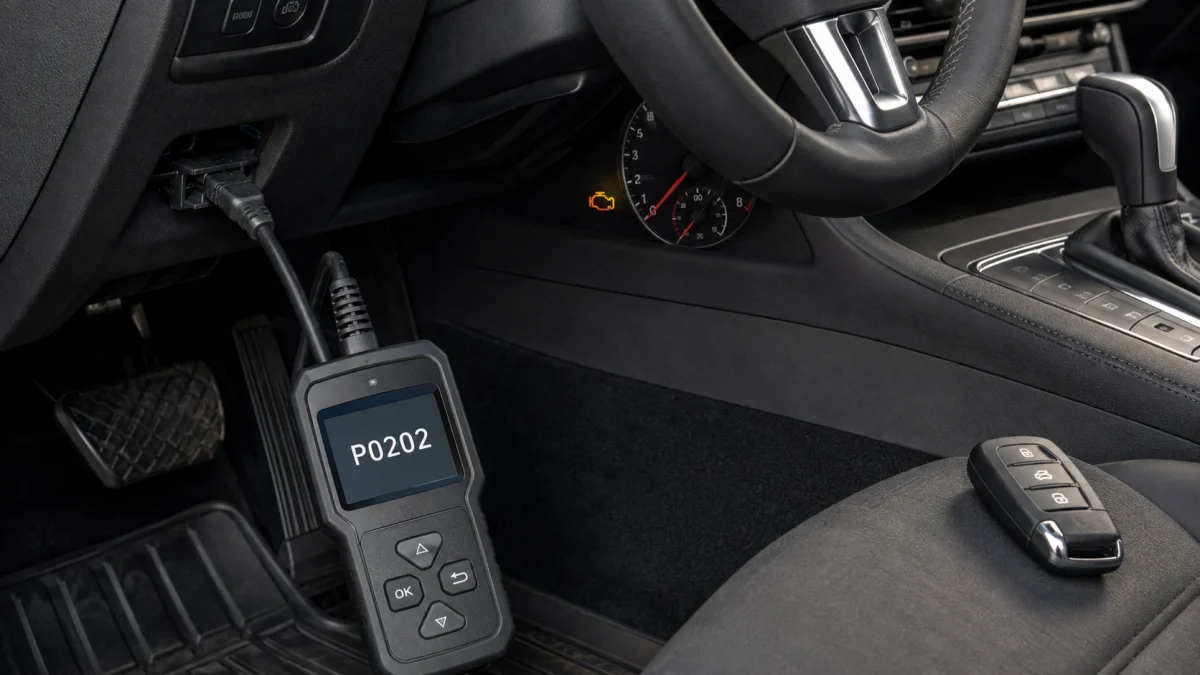 how to fix P0202 using an OBD2 scanner in a modern car