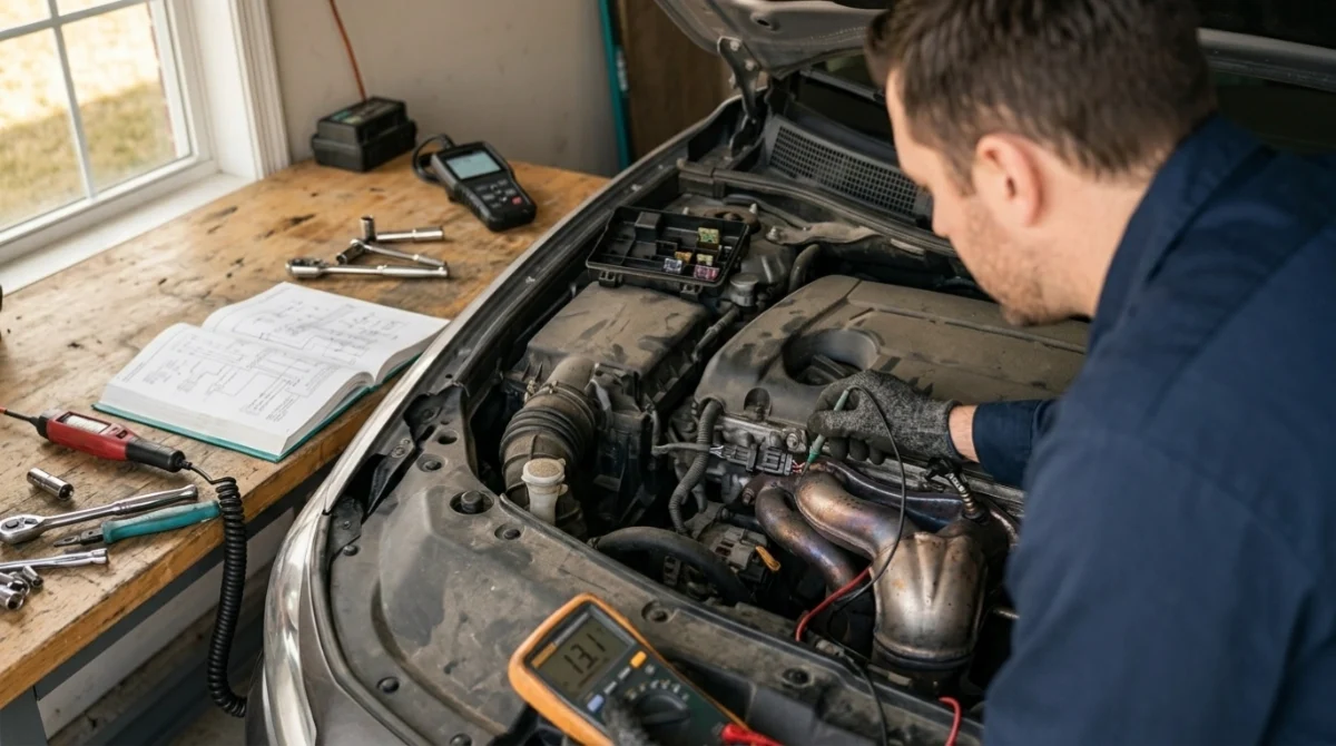 Mechanic testing Bank 1 Sensor 1 heater resistance while diagnosing P0135