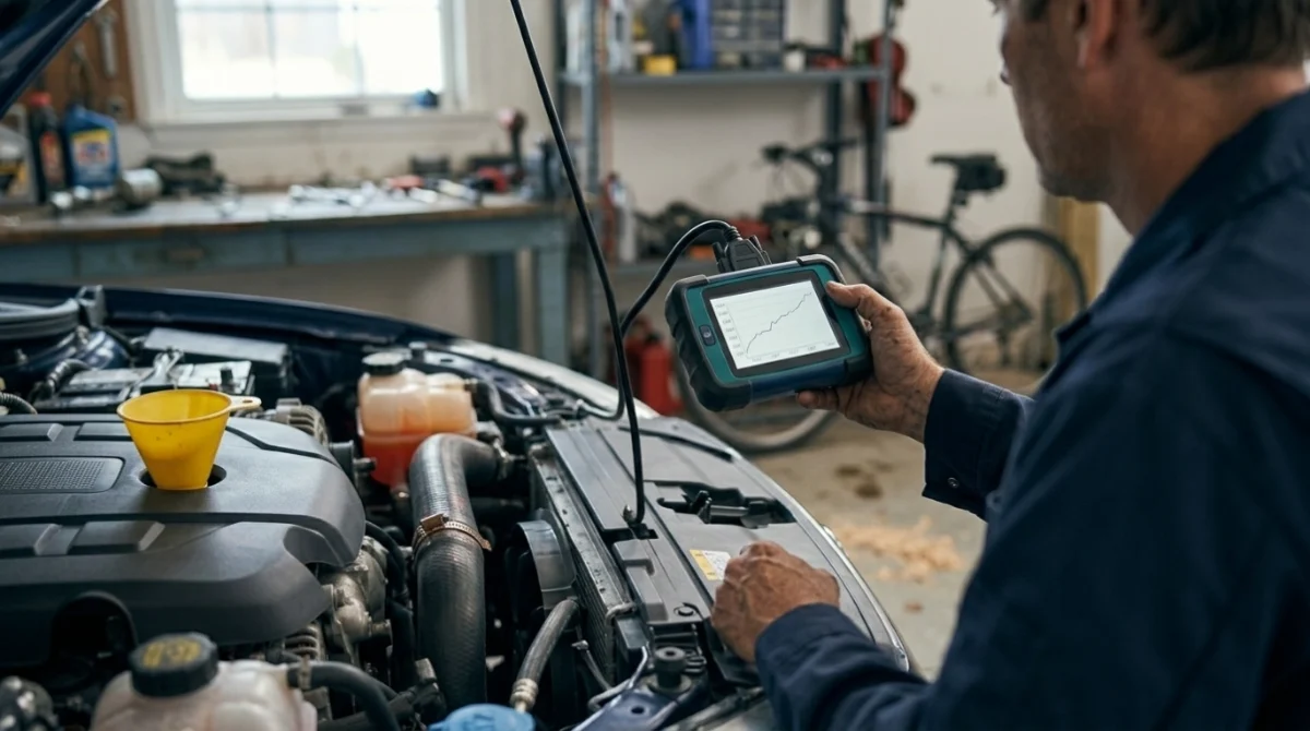 Driver monitors coolant temperature after clearing P0128 following cooling-system repair