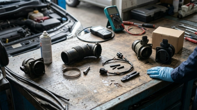 P0102 repair options for dirty MAF, intake leaks, wiring damage, and failed sensor.