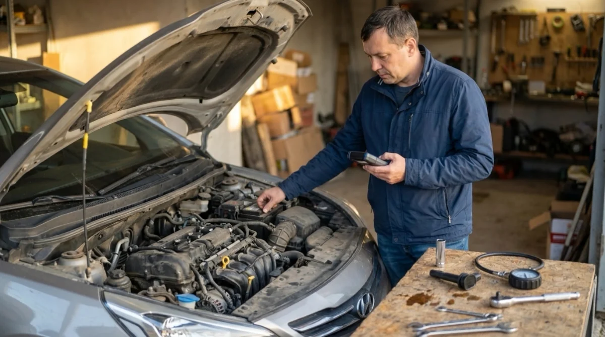 Final P0303 repair verification with engine inspection, OBD2 rescan, and road-test preparation