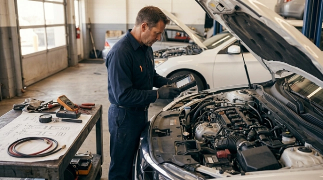 Technician confirming P0306 using scan data, cylinder identification and targeted engine tests