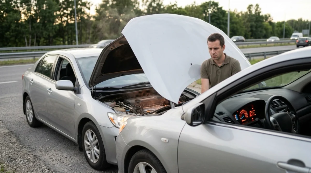 Driver safely pulled over after serious symptoms appear with a P0325 knock sensor circuit code