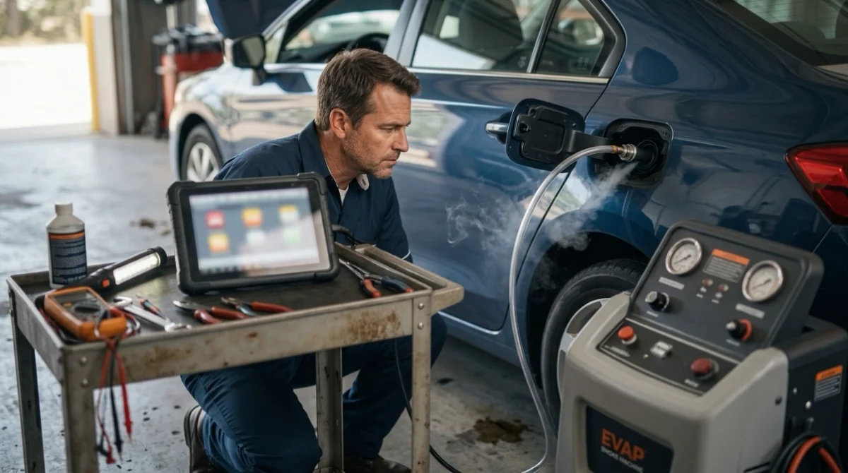 How to fix P0456 with an OBD2 scan, EVAP inspection, valve checks, and professional smoke testing.
