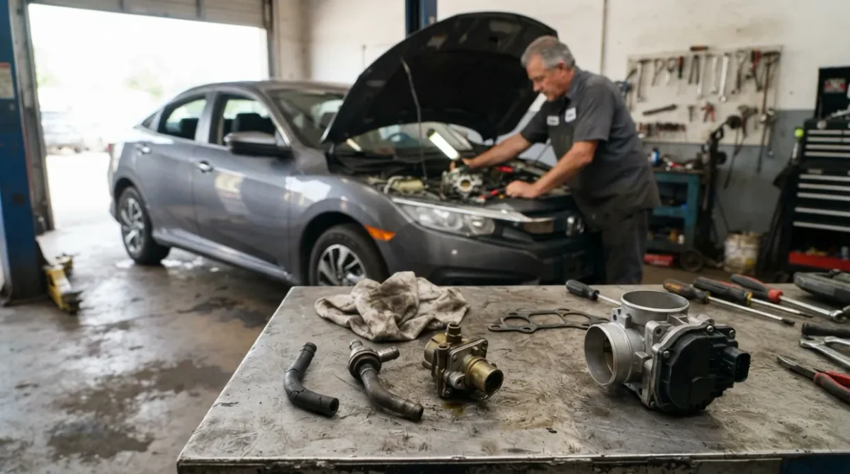 Vacuum hose, PCV, IAC and throttle parts illustrate why P0507 repair costs vary