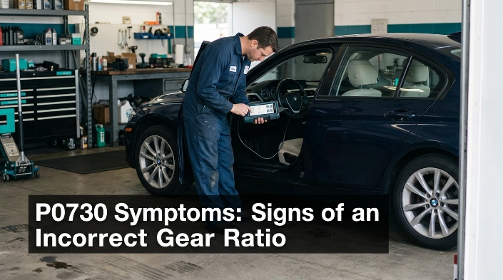 Mechanic diagnosing a car for P0720 repair cost and output speed sensor problems