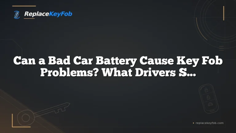 Can a Bad Car Battery Cause Key Fob Problems? What Drivers Should Check First