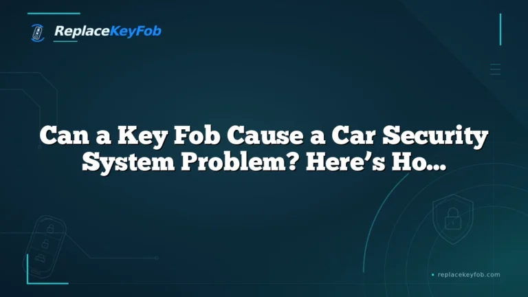 Can a Key Fob Cause a Car Security System Problem? Here’s How to Tell