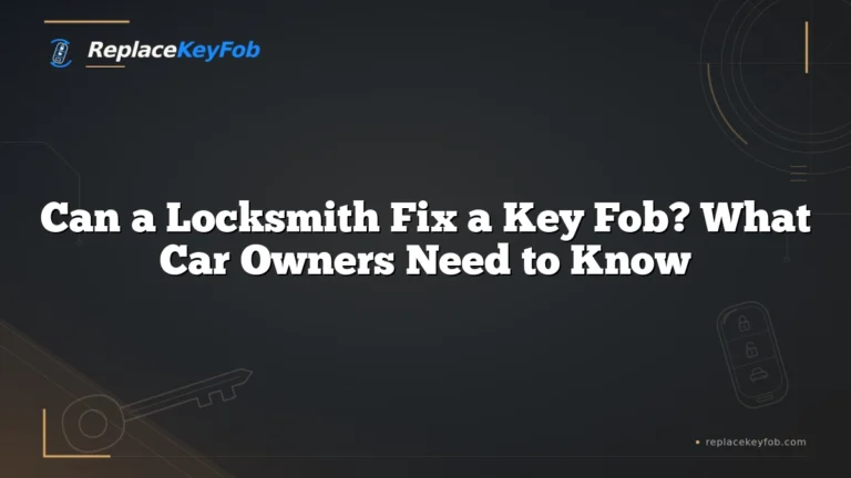 Can a Locksmith Fix a Key Fob? What Car Owners Need to Know