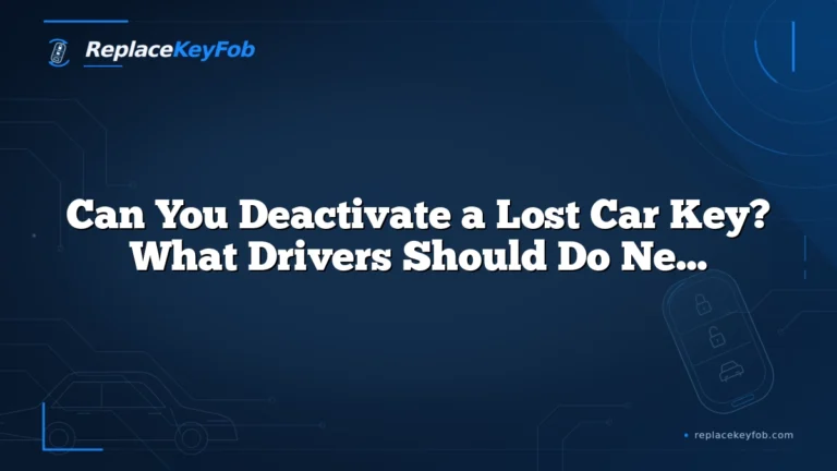 Can You Deactivate a Lost Car Key? What Drivers Should Do Next