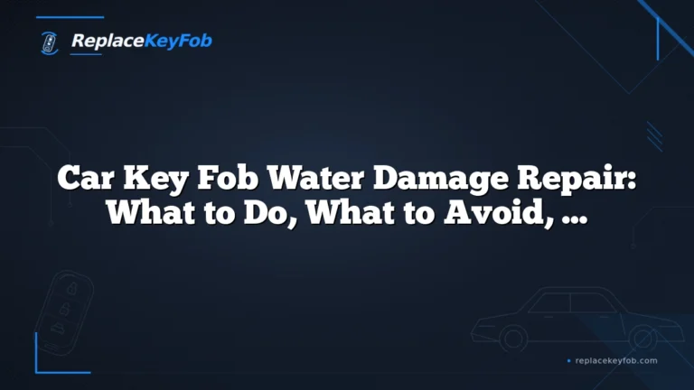 Car Key Fob Water Damage Repair: What to Do, What to Avoid, and When to Replace It