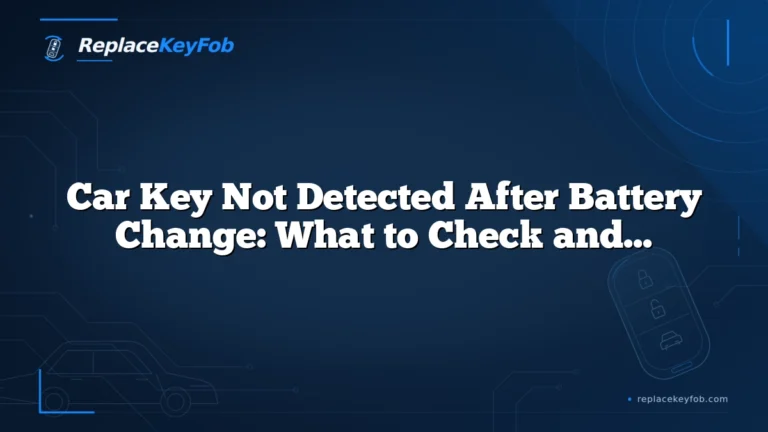 Car Key Not Detected After Battery Change: What to Check and How to Fix It