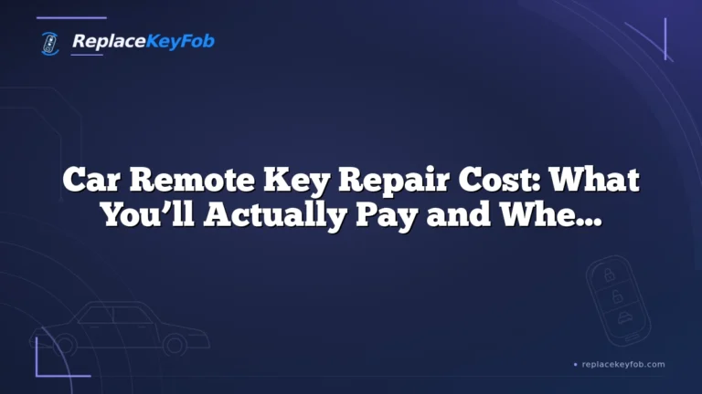Car Remote Key Repair Cost: What You’ll Actually Pay and When Repair Makes Sense