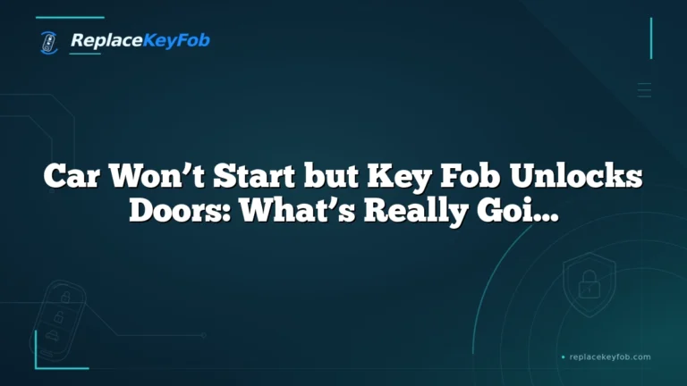Car Won’t Start but Key Fob Unlocks Doors: What’s Really Going On and How to Fix It
