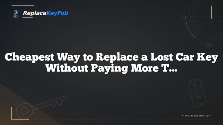 Cheapest Way to Replace a Lost Car Key Without Paying More Than You Have To