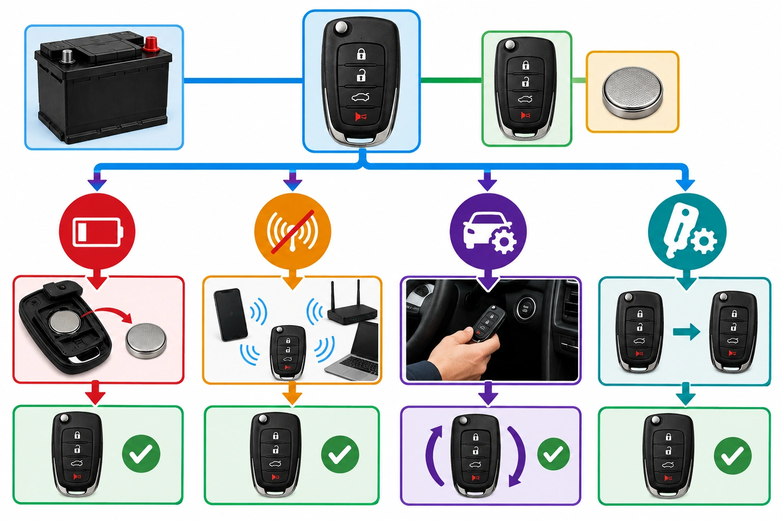 Chevy key fob troubleshooting flowchart