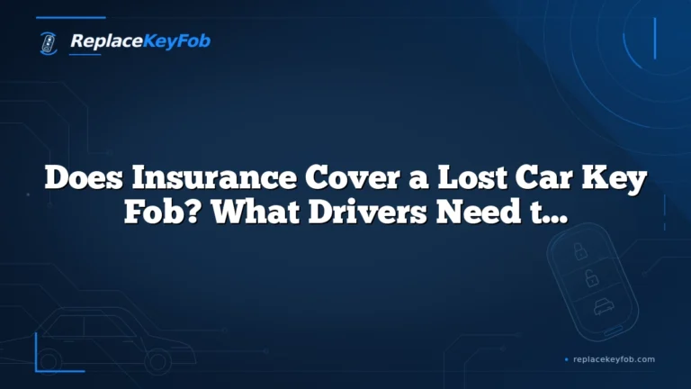 Does Insurance Cover a Lost Car Key Fob? What Drivers Need to Know