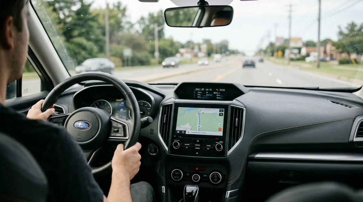 Plugging an OBD2 scan tool into a vehicle diagnostic port under the dashboard.