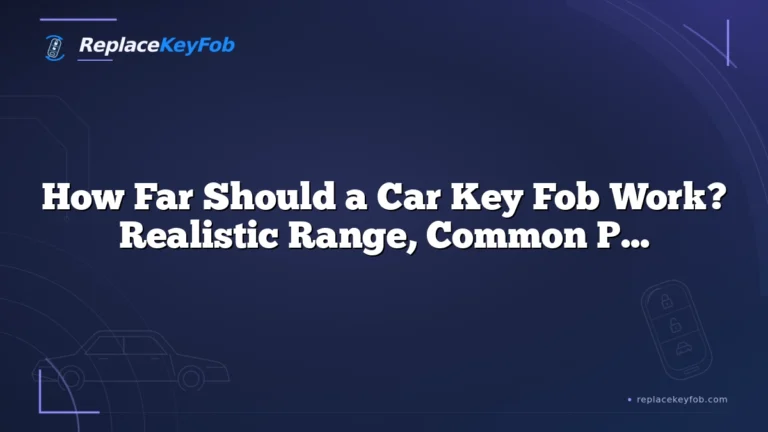 How Far Should a Car Key Fob Work? Realistic Range, Common Problems, and Fixes