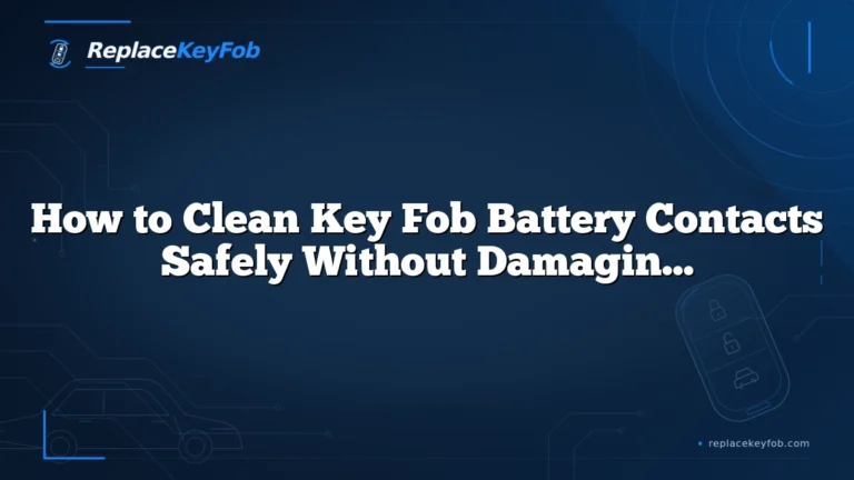 How to Clean Key Fob Battery Contacts Safely Without Damaging the Fob