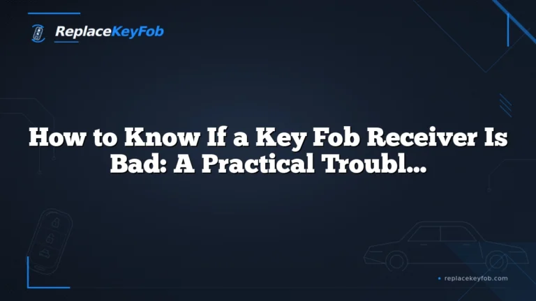 How to Know If a Key Fob Receiver Is Bad: A Practical Troubleshooting Guide