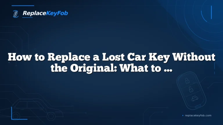 How to Replace a Lost Car Key Without the Original: What to Do, What It Costs, and Which Option Fits Your Car