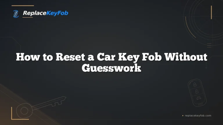 How to Reset a Car Key Fob Without Guesswork
