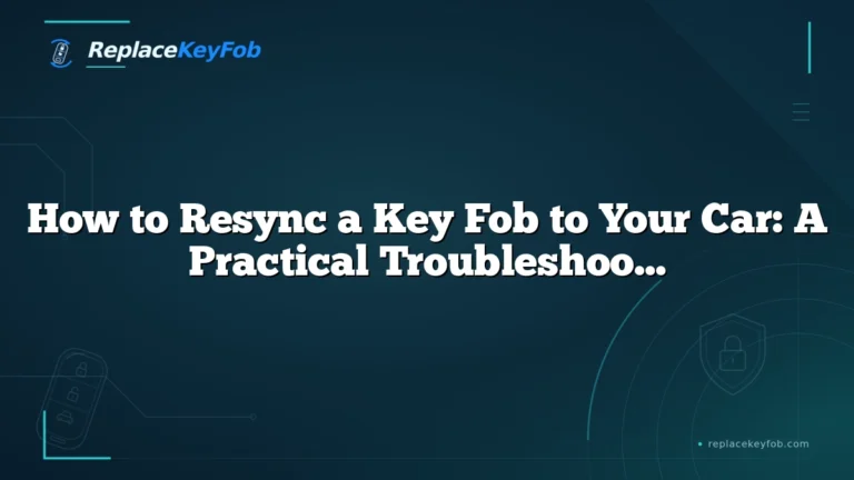 How to Resync a Key Fob to Your Car: A Practical Troubleshooting Guide