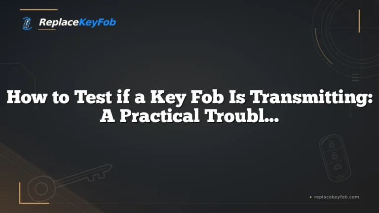 How to Test if a Key Fob Is Transmitting: A Practical Troubleshooting Guide