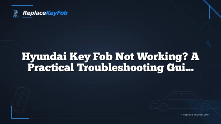 Hyundai Key Fob Not Working? A Practical Troubleshooting Guide for Drivers