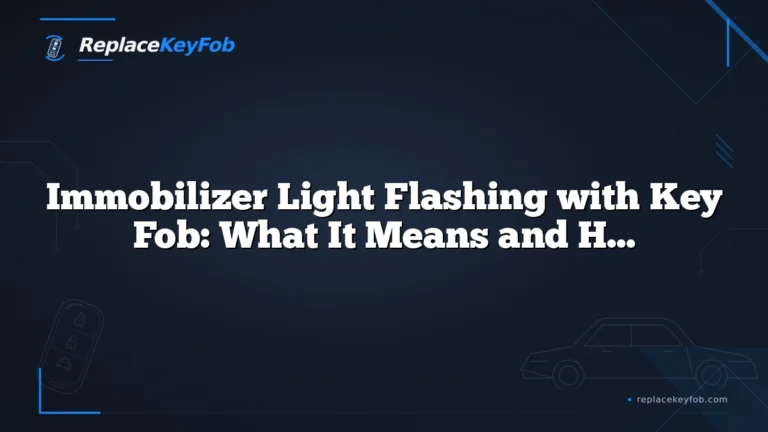 Immobilizer Light Flashing with Key Fob: What It Means and How to Fix It
