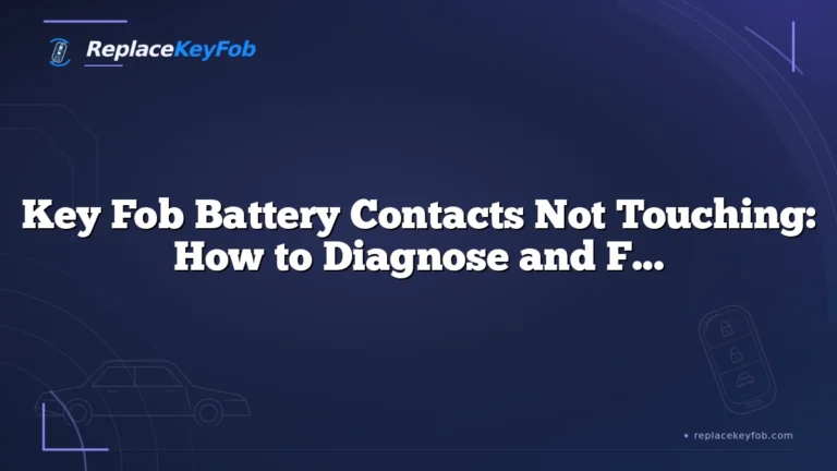 Key Fob Battery Contacts Not Touching: How to Diagnose and Fix the Connection