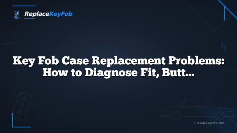 Key Fob Case Replacement Problems: How to Diagnose Fit, Button, and No-Start Issues