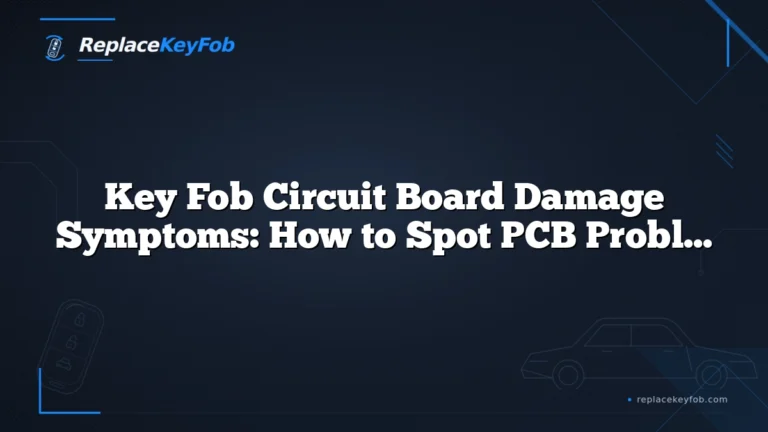 Key Fob Circuit Board Damage Symptoms: How to Spot PCB Problems Before Replacing the Fob