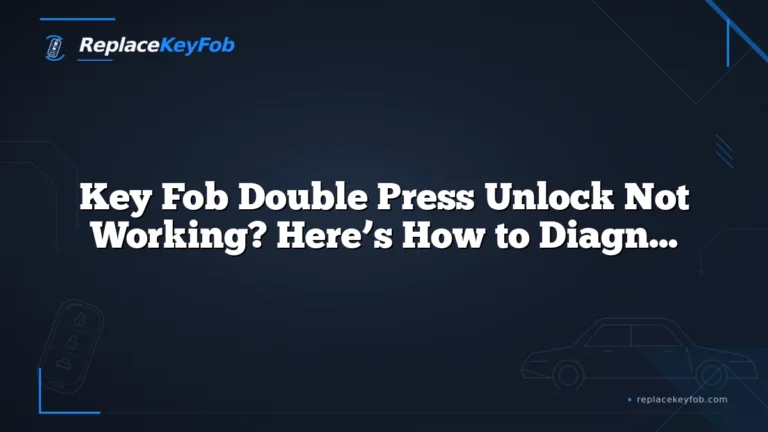 Key Fob Double Press Unlock Not Working? Here’s How to Diagnose It Fast