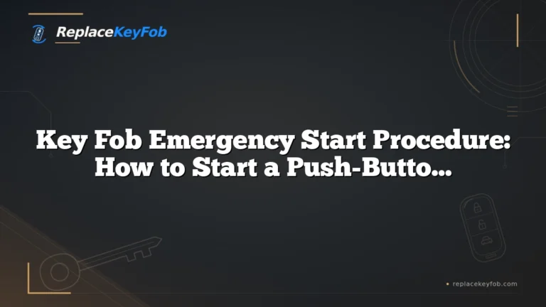 Key Fob Emergency Start Procedure: How to Start a Push-Button Car When the Fob Battery Is Dead