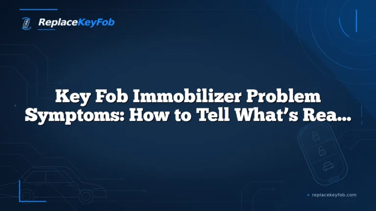 Key Fob Immobilizer Problem Symptoms: How to Tell What’s Really Failing