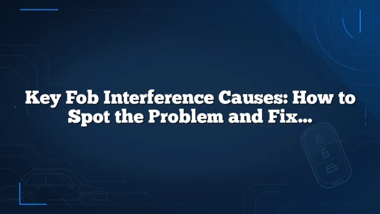 Key Fob Interference Causes: How to Spot the Problem and Fix It Fast