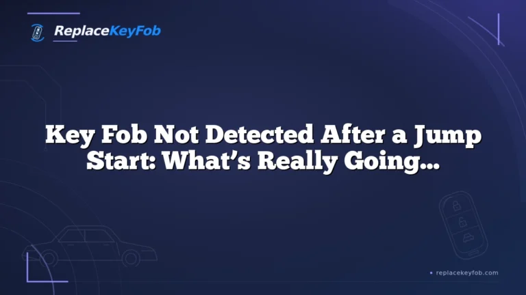 Key Fob Not Detected After a Jump Start: What’s Really Going On and How to Fix It