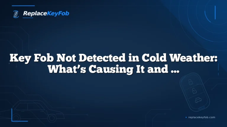 Key Fob Not Detected in Cold Weather: What’s Causing It and How to Fix It
