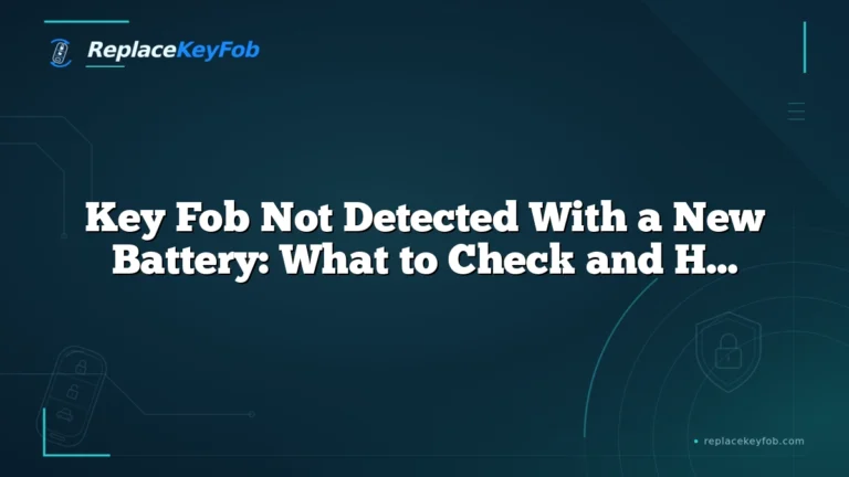 Key Fob Not Detected With a New Battery: What to Check and How to Fix It