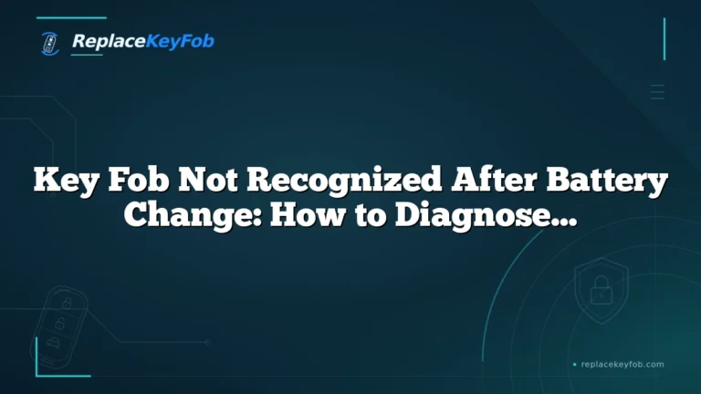 Key Fob Not Recognized After Battery Change: How to Diagnose and Fix It