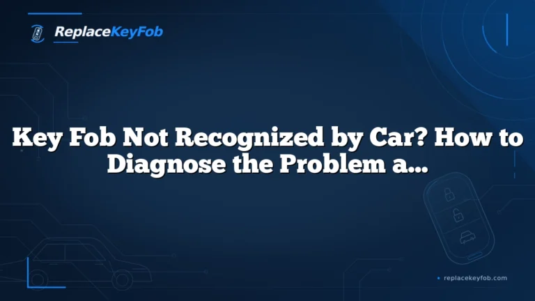 Key Fob Not Recognized by Car? How to Diagnose the Problem and Fix It Fast
