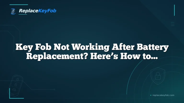 Key Fob Not Working After Battery Replacement? Here’s How to Fix It