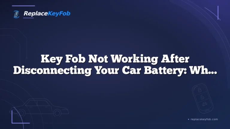 Key Fob Not Working After Disconnecting Your Car Battery: What to Check and How to Fix It