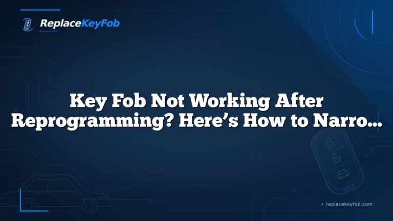 Key Fob Not Working After Reprogramming? Here’s How to Narrow It Down