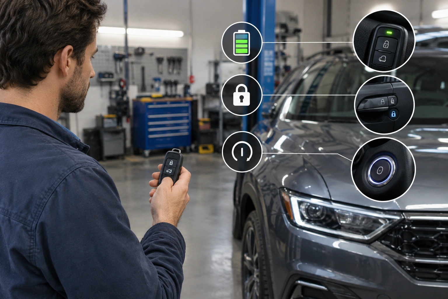 Car owner troubleshooting a key fob that stopped working after reprogramming